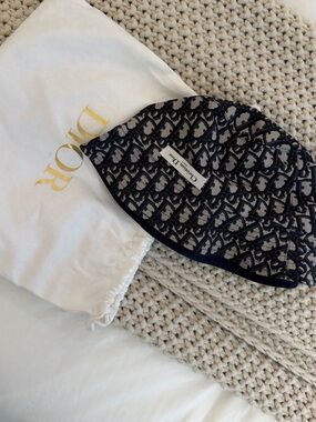 Dior Navy and Beige Monogram Bucket Hat